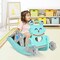 Costway 4-in-1 Rocking Horse & Slide Set Toddler Slide Toy with Basketball Hoop Blue/Pink